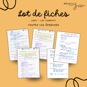 Lot de fiches
